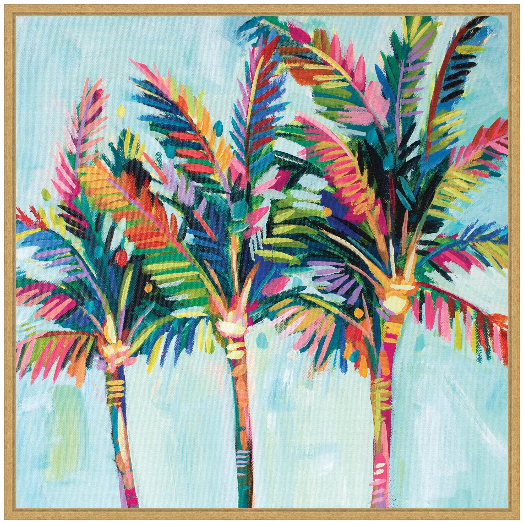 Sylvie Rainbow Coconuts Framed Canvas by Rachel Christopoulos