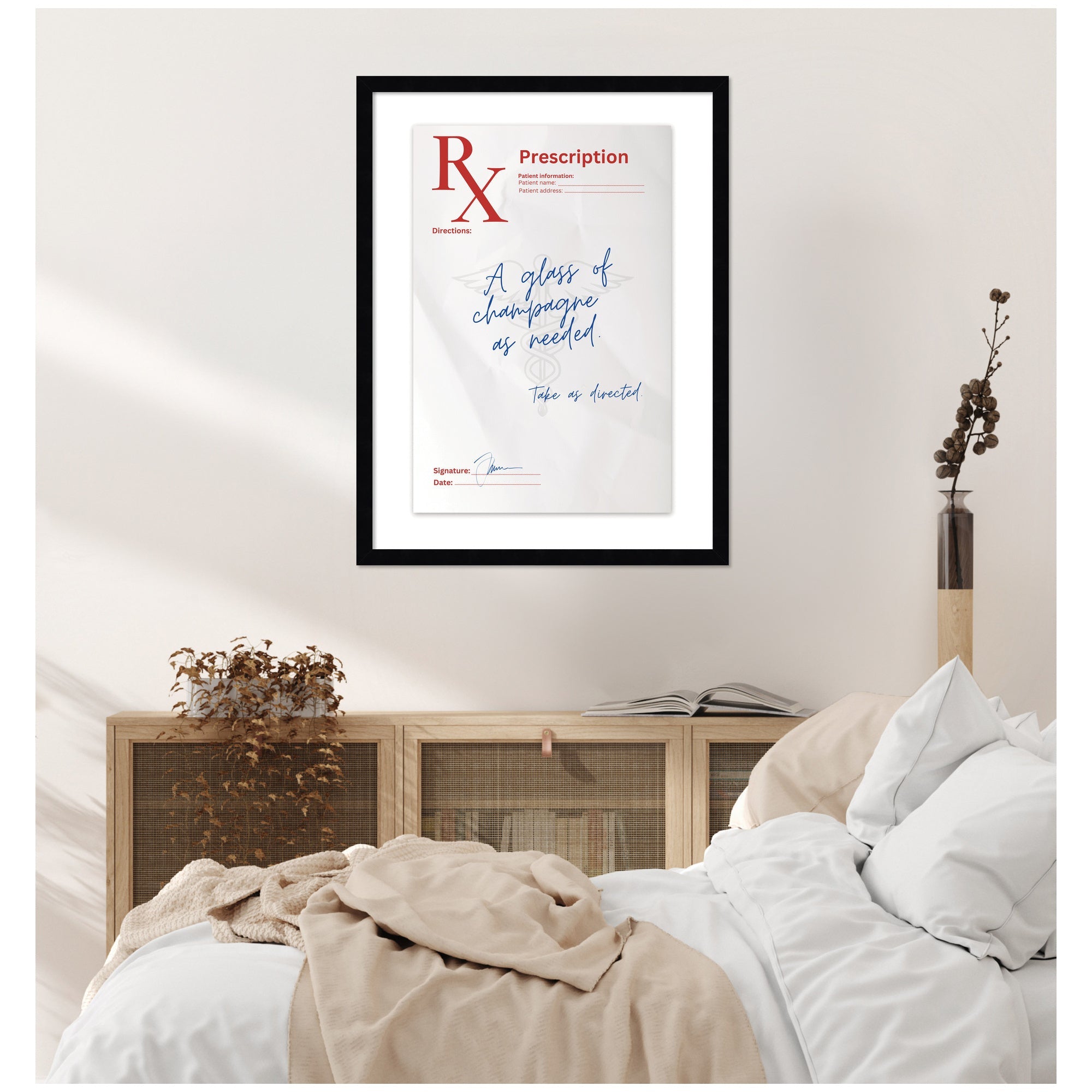 A Glass of Champagne Rx by Honey Island Studio Framed Wall Art Print
