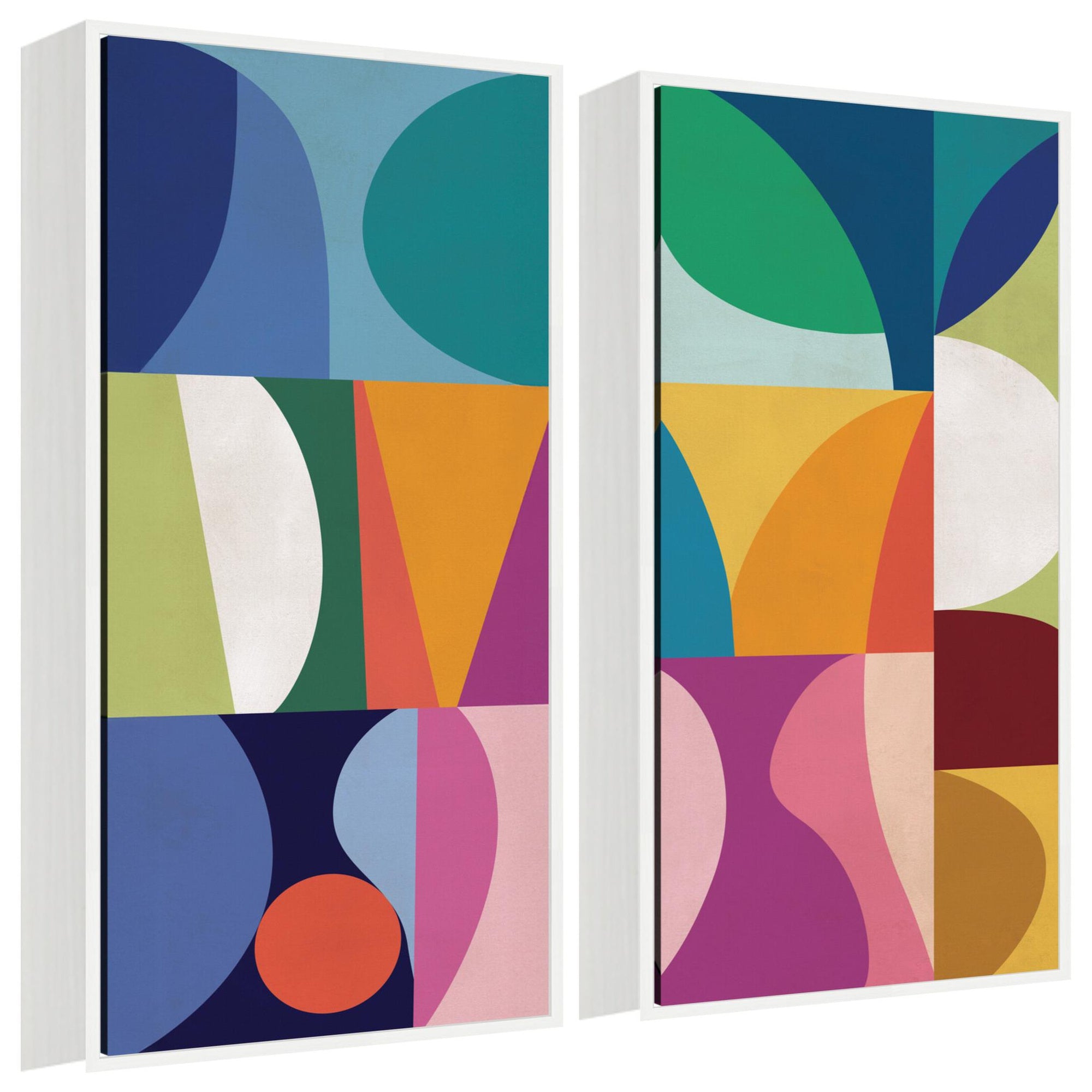 Abstract Panels 2 Piece Framed Canvas Wall Art Set by Rachel Lee