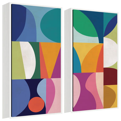 Abstract Panels 2 Piece Framed Canvas Wall Art Set by Rachel Lee