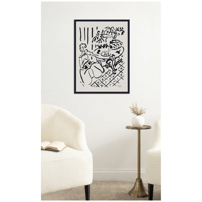 Fille assise a table 1947 Henri Matisse by Nostalgia Prints Framed Canvas Wall Art Print