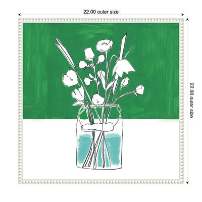 Sylvie Minimalist Floral Vase with Green Framed Canvas by kateandlaurel - product image 2 for Resin Society