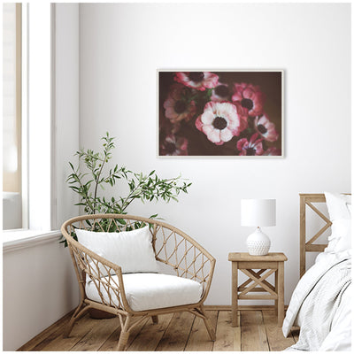 Sylvie Bouquet of Deep Pink Anemones Framed Canvas by Kristy Campbell