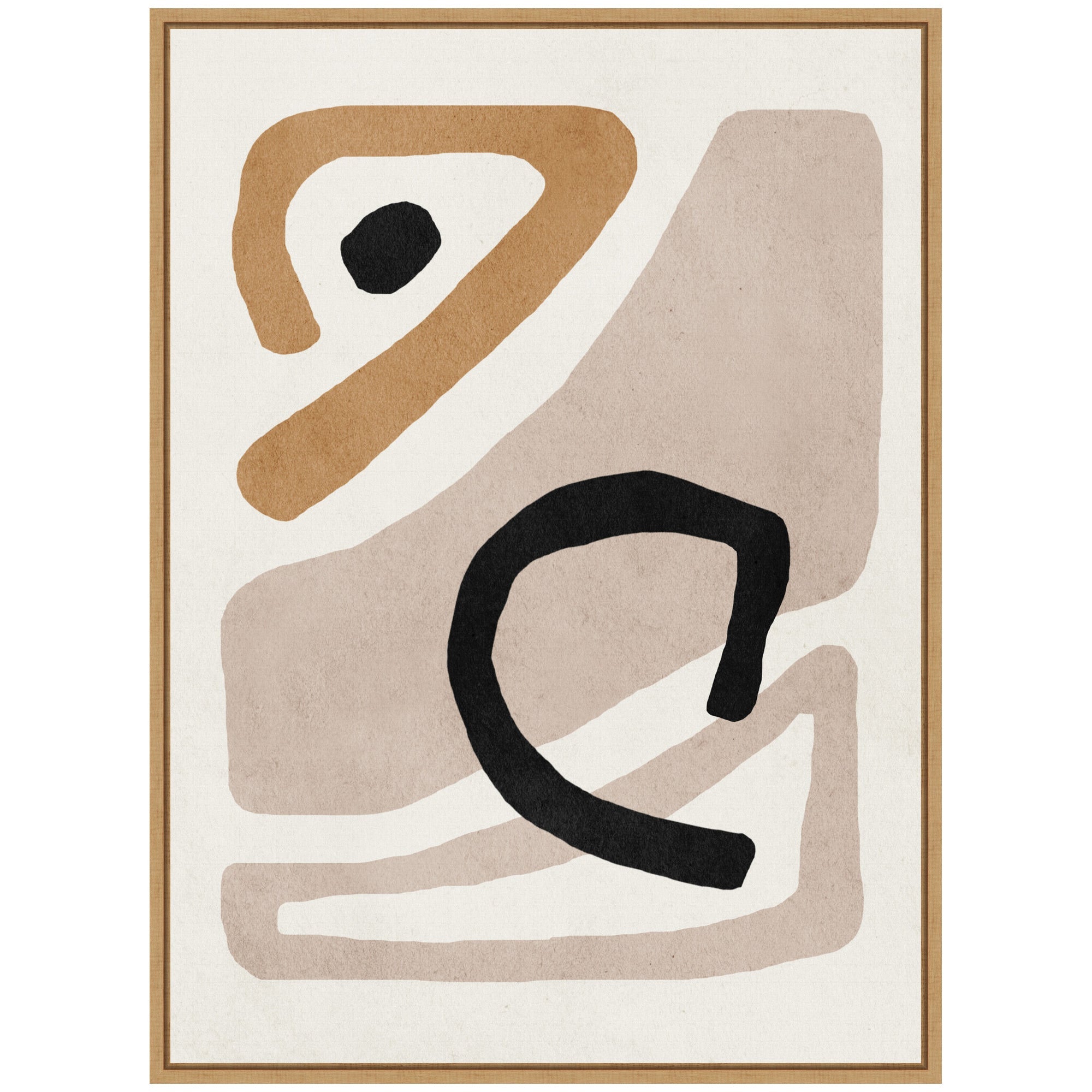 Sylvie Neutral Abstract 1 Minimal Modern Art Framed Canvas by July Art Prints