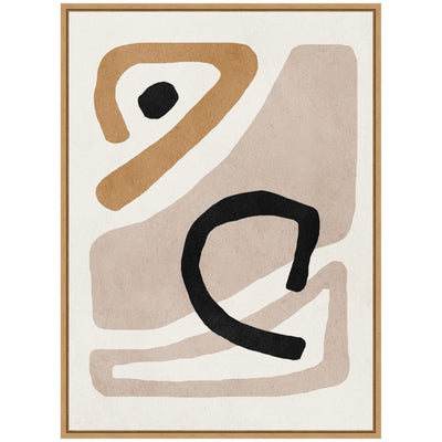 Sylvie Neutral Abstract 1 Minimal Modern Art Framed Canvas by July Art Prints