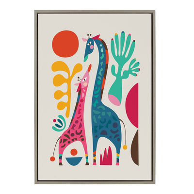 Sylvie Giraffe Love Framed Canvas