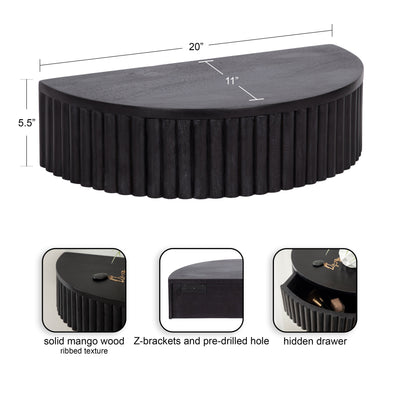 Reid Ribbed Floating Side Table