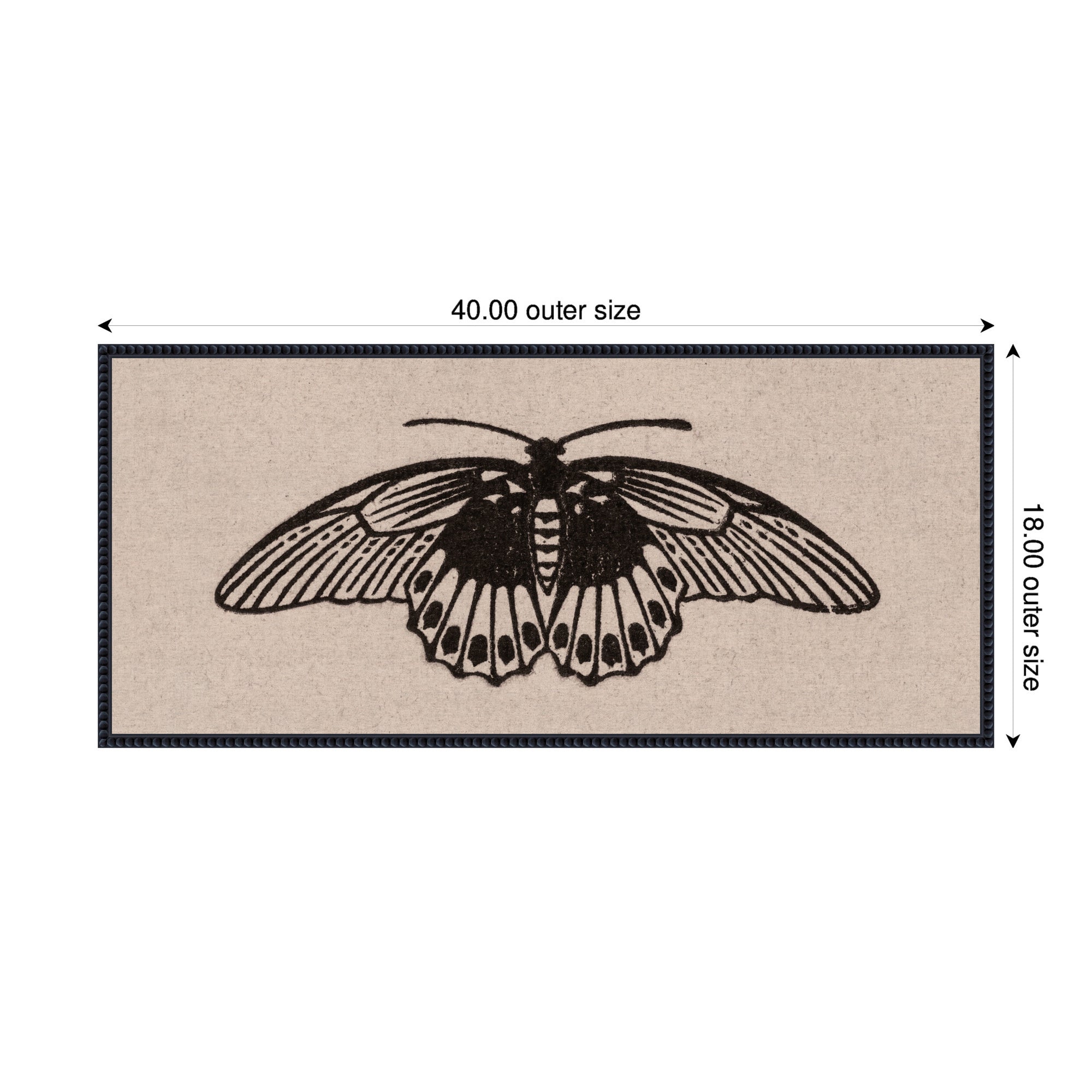 Vlinder 1901 05 04 Julie de Graag on Neutral Linen Panel by Nostalgia Prints Framed Canvas Wall Art Print