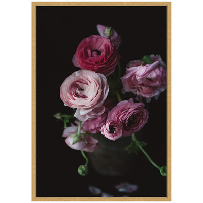 Sylvie Moody Dark Pink Floral Bouquet Framed Canvas by Kristy Campbell