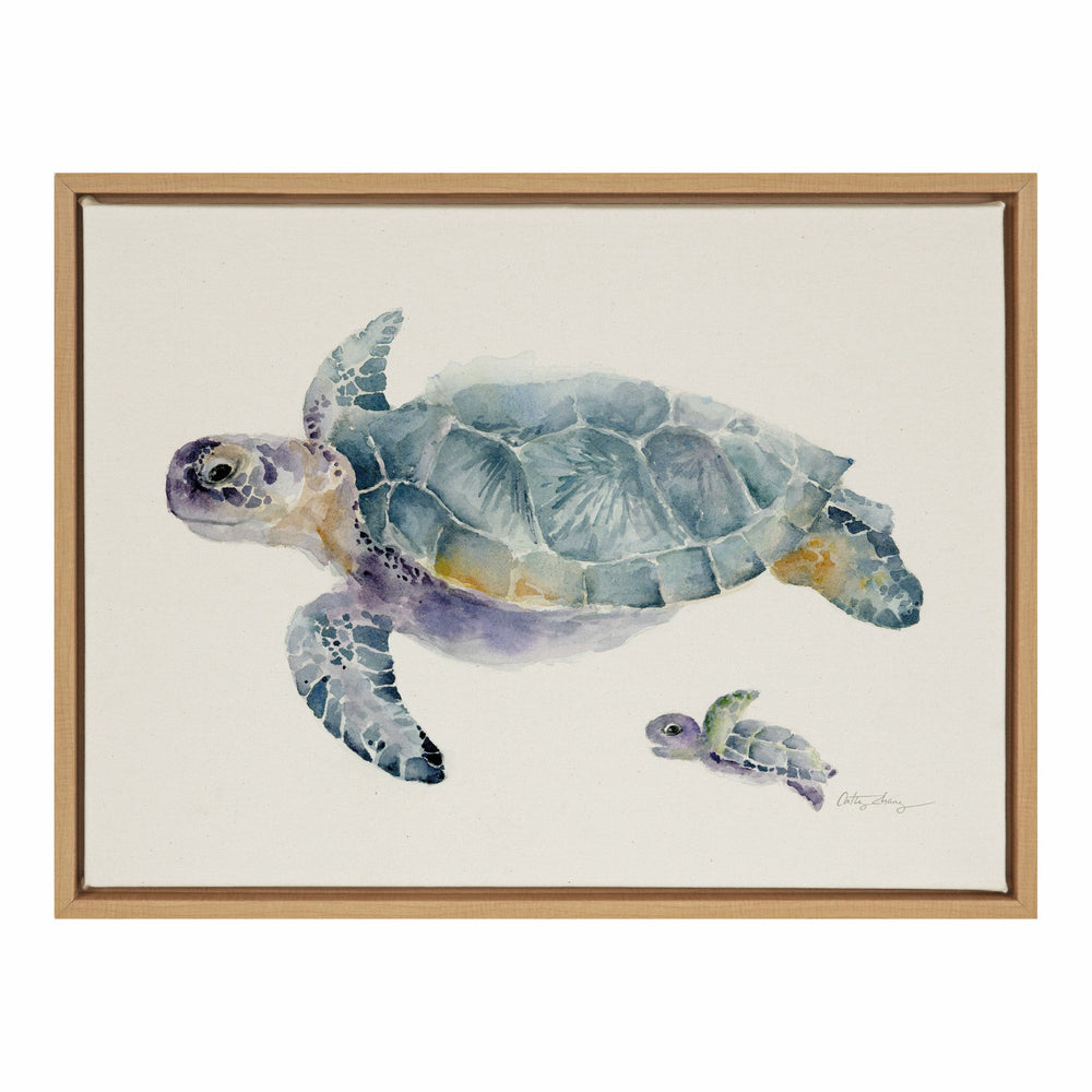 Sylvie Swim Along with Me Framed Canvas by Cathy Zhang by kateandlaurel - main product image for Resin Society