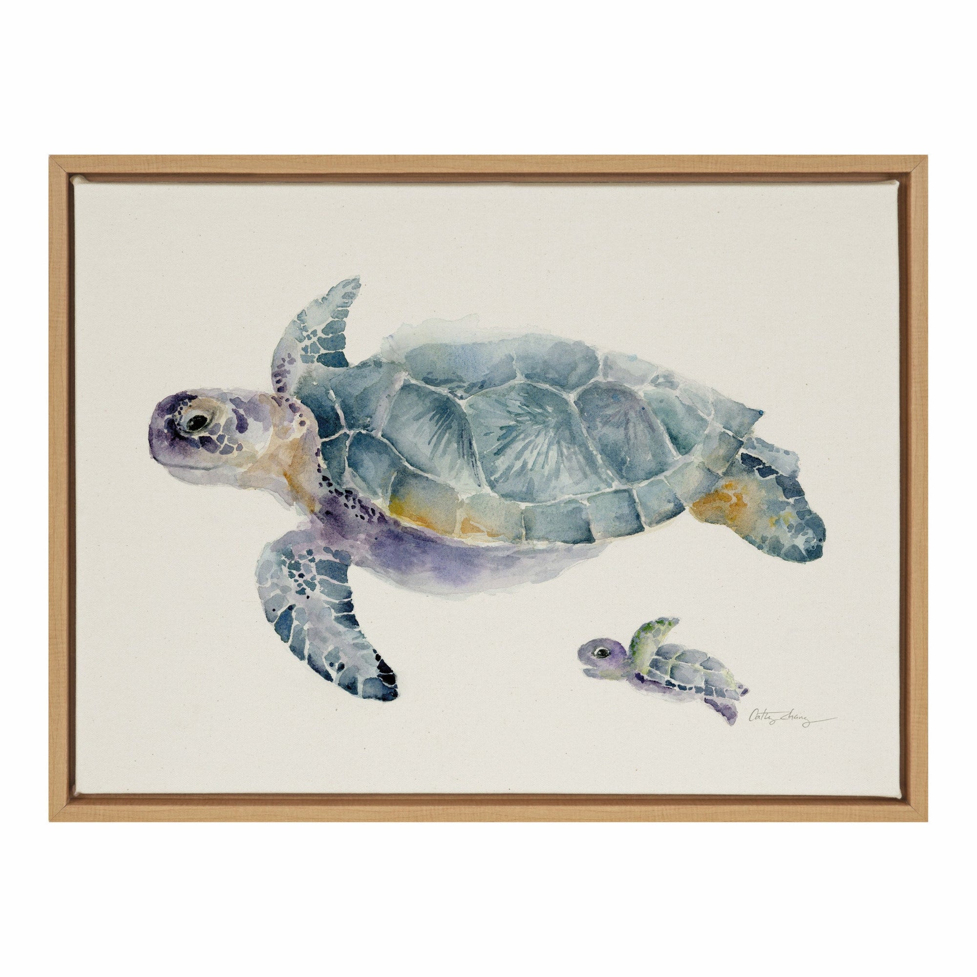 Sylvie Swim Along with Me Framed Canvas by Cathy Zhang by kateandlaurel - main product image for Resin Society
