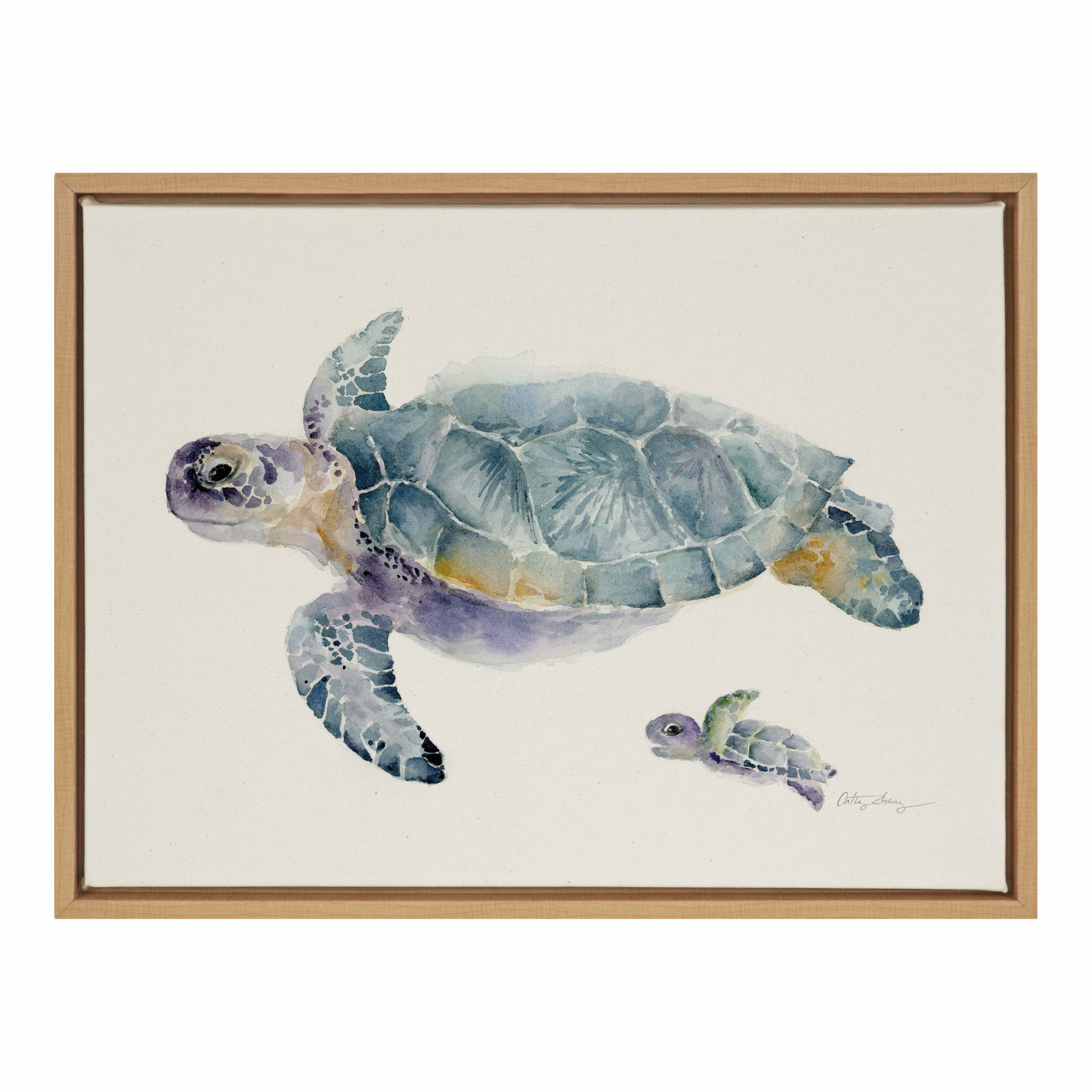 Sylvie Swim Along with Me Framed Canvas by Cathy Zhang by kateandlaurel - main product image for Resin Society