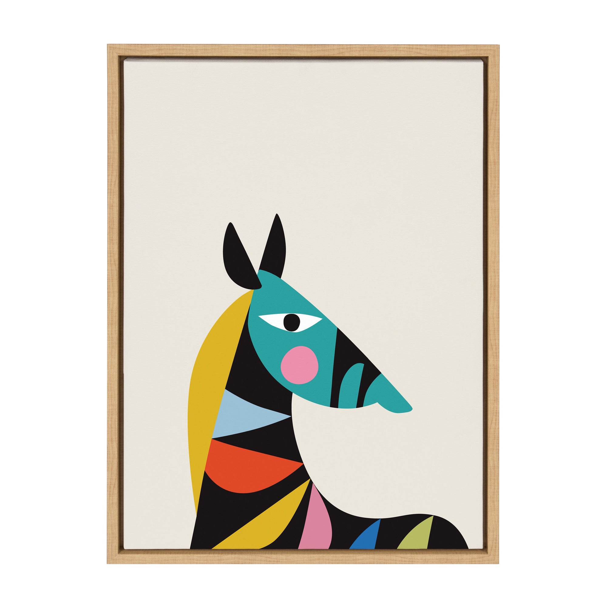 Sylvie Mid Century Modern Baby Zebra Framed Canvas by kateandlaurel - product image 8 for Resin Society