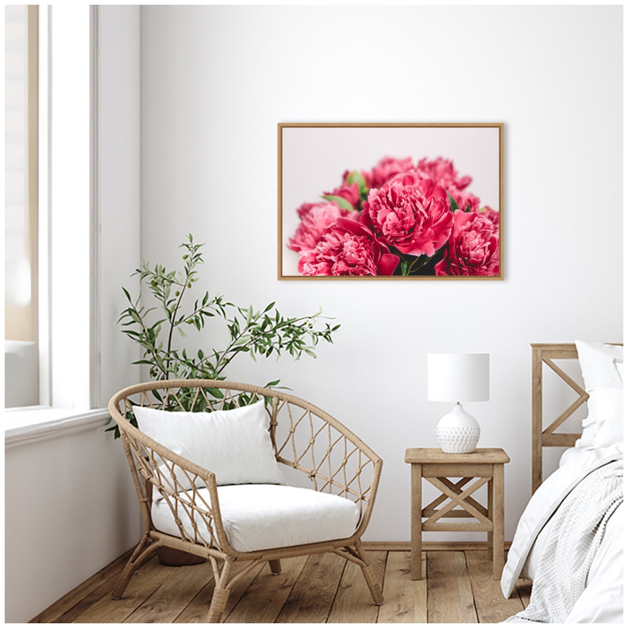 Sylvie Stunning Bright Pink Flowers Framed Canvas by Patricia Hasz