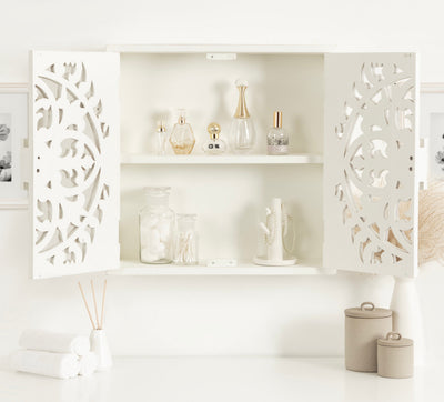 Saanvi Carved Wood Wall Cabinet