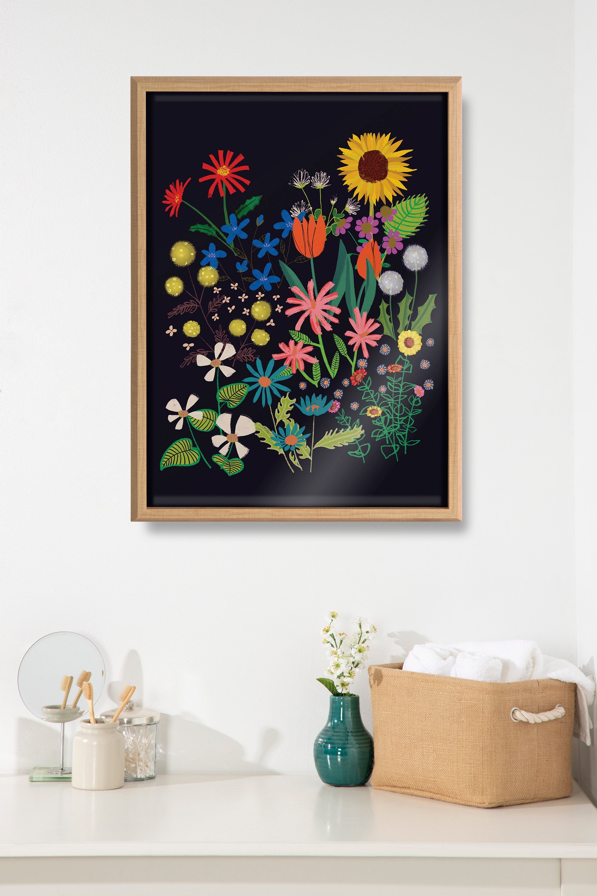 Blake Dark Flora Framed Printed Glass by Hannah Beisang by kateandlaurel - product image 7 for Resin Society