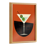 Blake Martini mid-century modern framed printed art in gold polystyrene frame