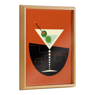 Blake Martini mid-century modern framed printed art in gold polystyrene frame
