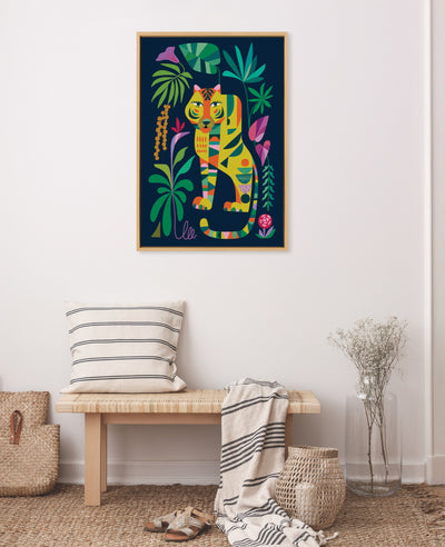 Sylvie Tiger in the Forest Framed Canvas by Rachel Lee