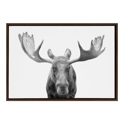 Sylvie Moose Black and White Framed Canvas by Amy Peterson Art Studio