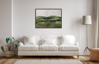 Sylvie Green Mountain Landscape Framed Canvas by Amy Lighthall