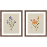 AQ Simple Blooms 2 Piece Framed Wall Art Print Set displayed in home setting