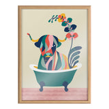 Blake Mid Century Modern Cow in Bathtub Framed Printed Glass by kateandlaurel - product image 19 for Resin Society