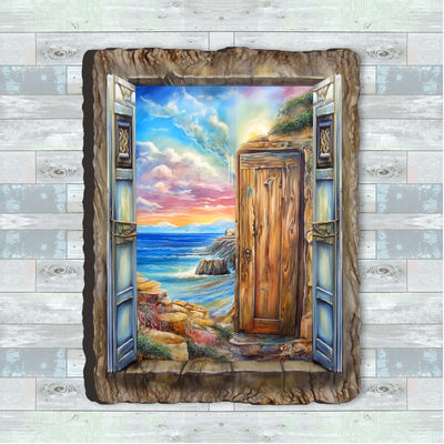 Coastal Serenity Window Wall Art by G. DeBrekht Coastal Decor