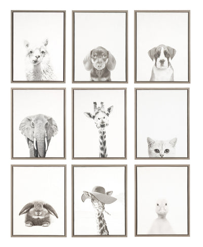 Sylvie Alpaca Framed Canvas by Simon Te of Tai Prints