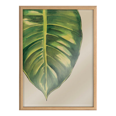 Blake Large Leaf Greener Hue Neutral Framed Printed Glass by kateandlaurel - product image 2 for Resin Society