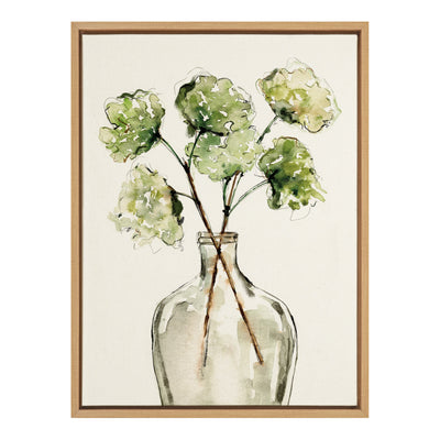 Sylvie Greenery Vase Framed Canvas