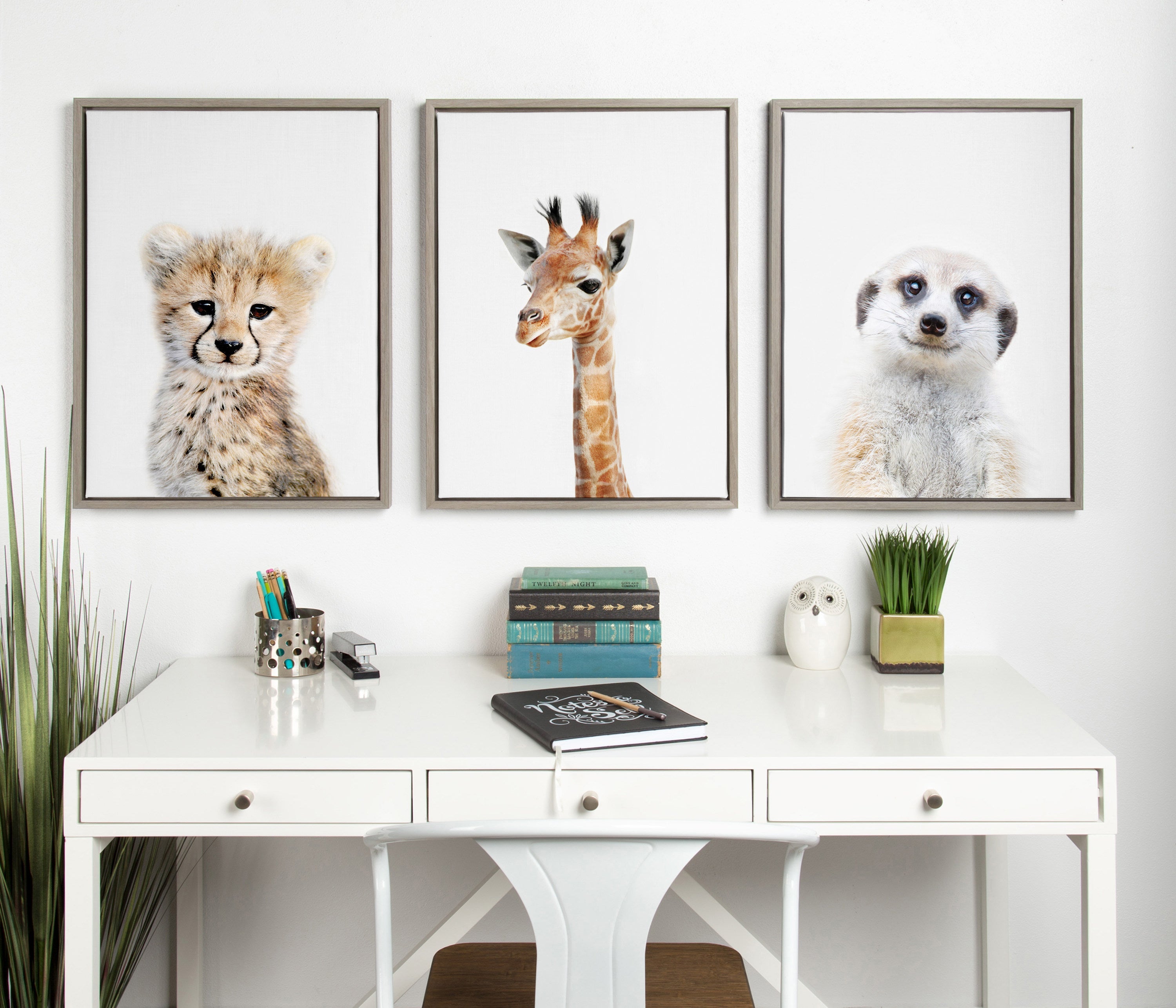 Sylvie Baby Giraffe Framed Canvas by Amy Peterson by kateandlaurel - product image 13 for Resin Society