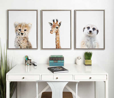 Sylvie Baby Giraffe Framed Canvas by Amy Peterson by kateandlaurel - product image 13 for Resin Society