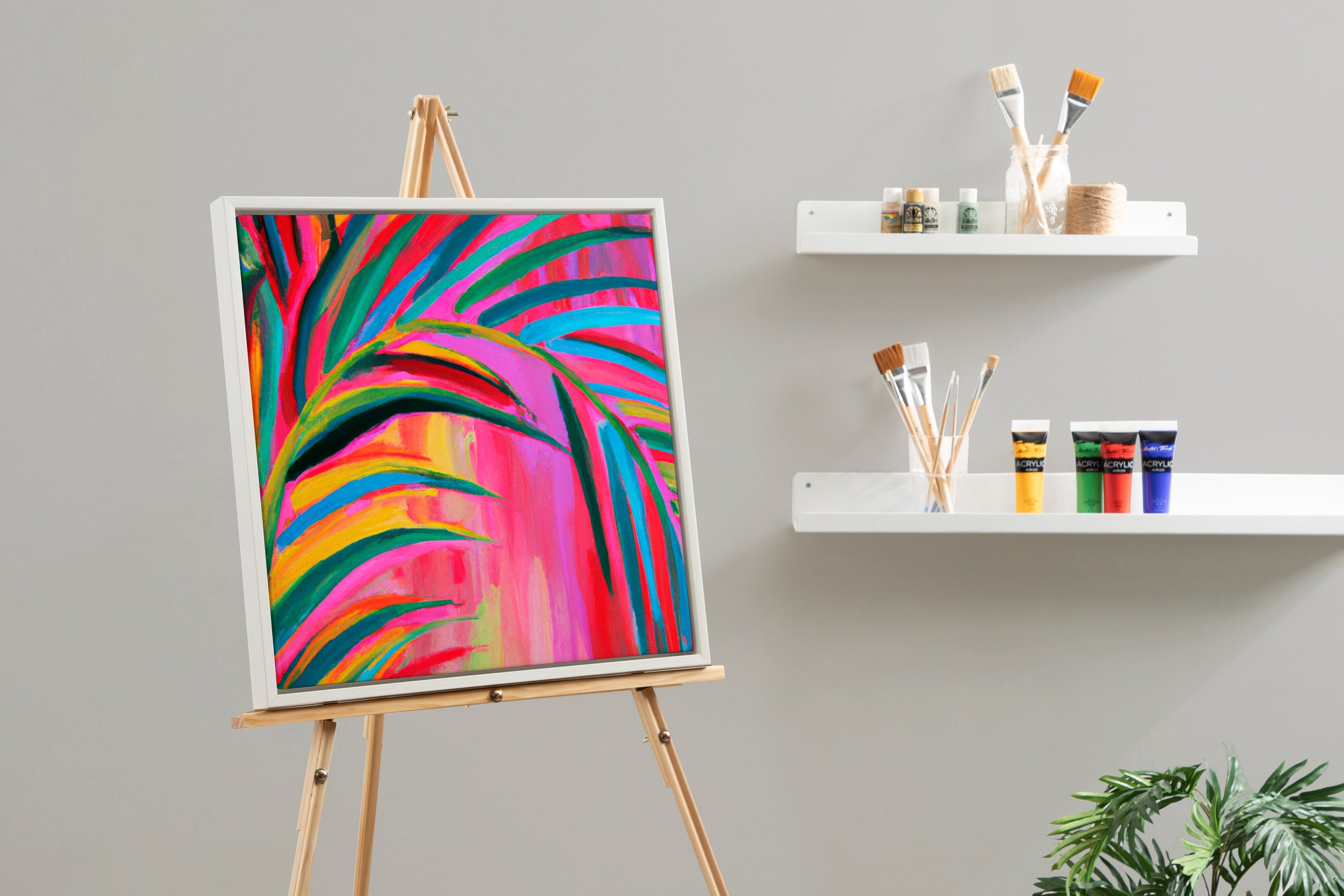 Sylvie Blank Framed Canvas 22x22