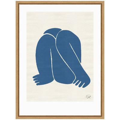 Sylvie Head Down II Royal Framed Canvas by Rocket Jack