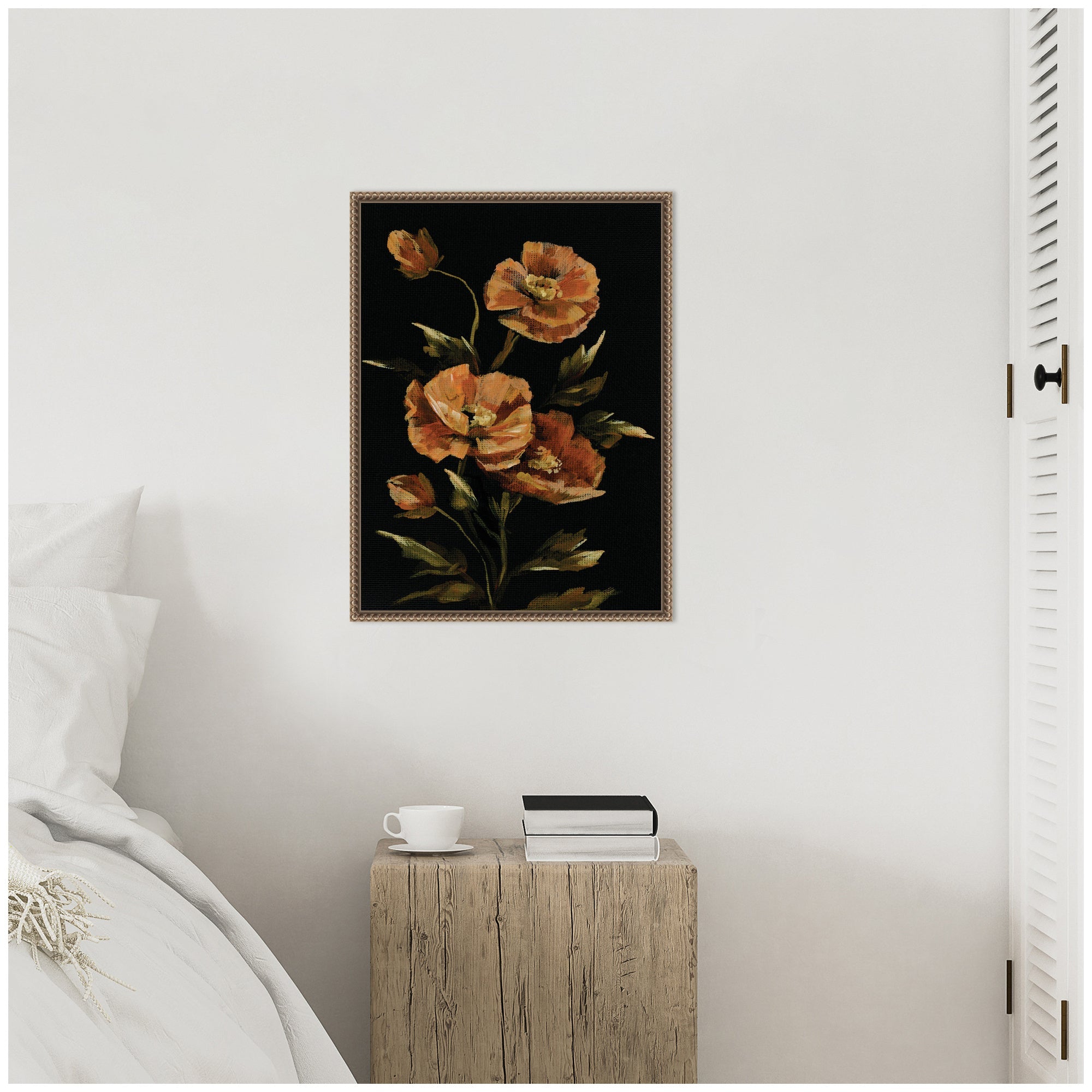 Sylvie Moody Floral 6 Framed Canvas by Annie Quigley