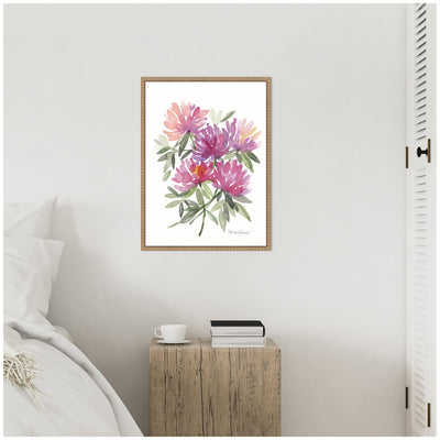 Sylvie Abstract Watercolor Pink Floral Framed Canvas by Patricia Shaw