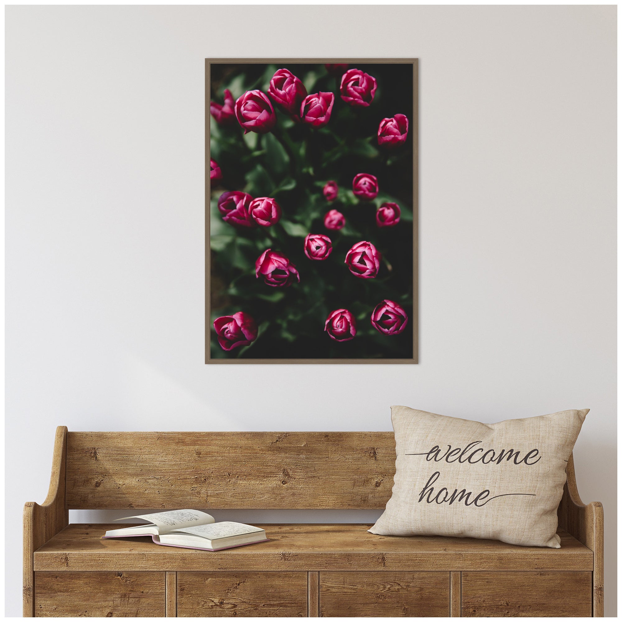 Sylvie Moody Dark Pink Tulips in Bloom Framed Canvas by Patricia Hasz