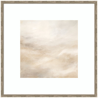 Tonal Abstract Textural White and Beige Light Natural Neutrals by The Creative Bunch Studio Framed Wall Art Print