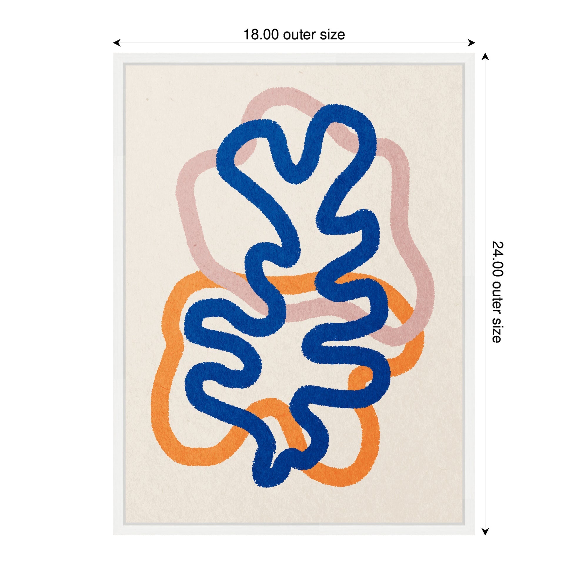 Sylvie Abstract Line Art Print 2 Framed Canvas by July Art Prints