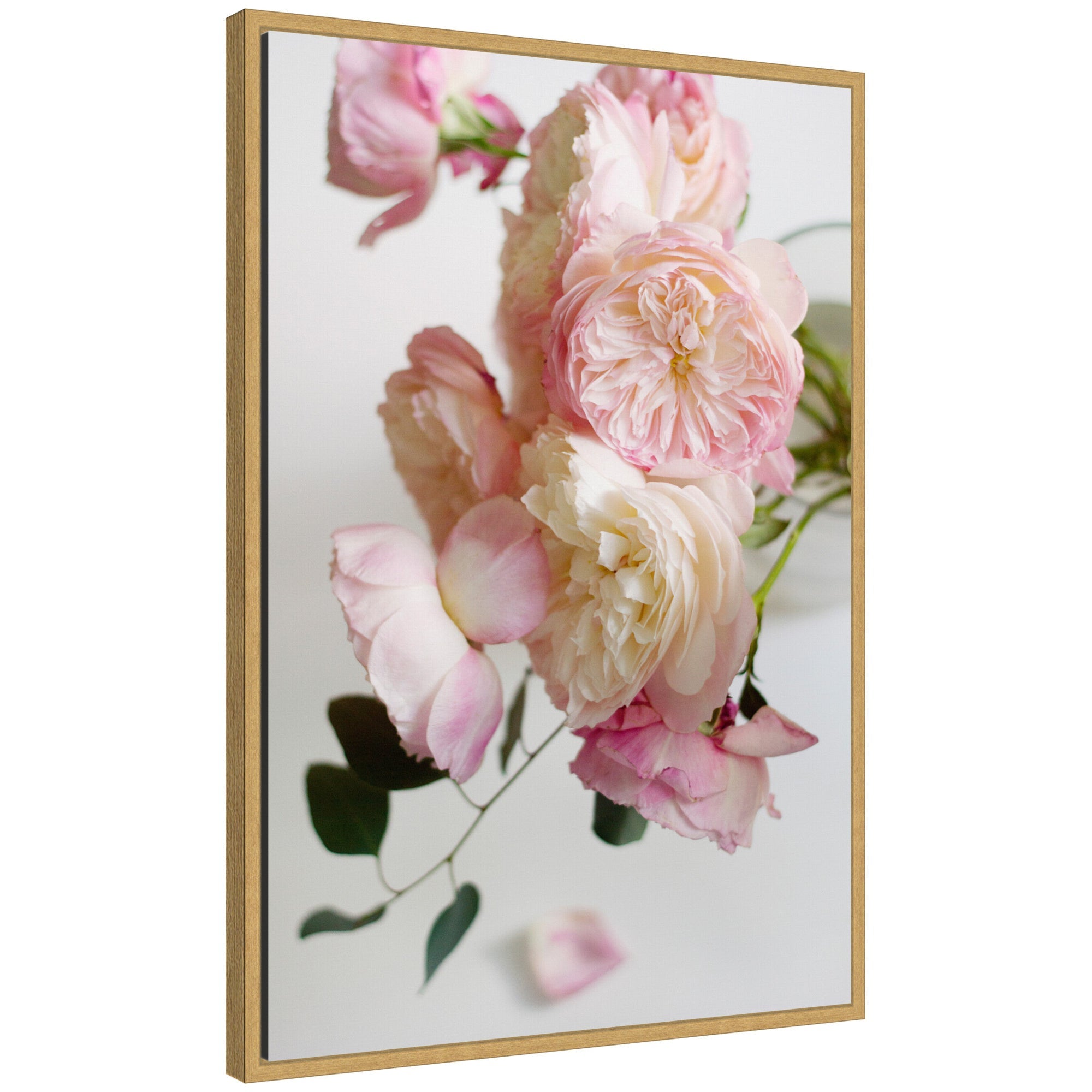 Sylvie Soft Pink Flower Bouquet Framed Canvas by Kristy Campbell