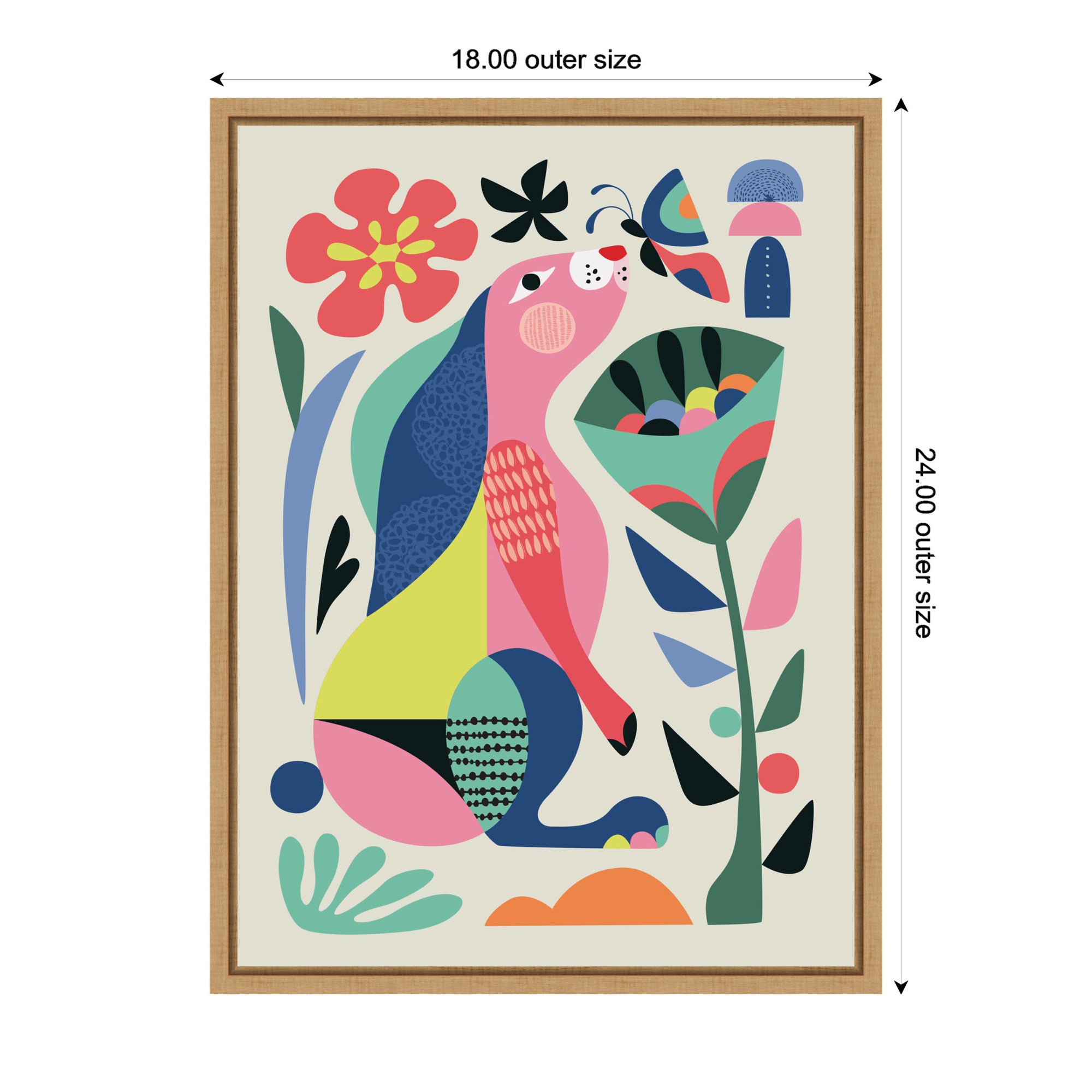 Sylvie Wild Rabbit Framed Canvas by Rachel Lee