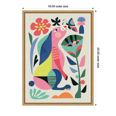Sylvie Wild Rabbit Framed Canvas by Rachel Lee