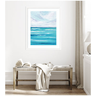 Framed Art Evening Ocean Waves by Nikita Jariwala
