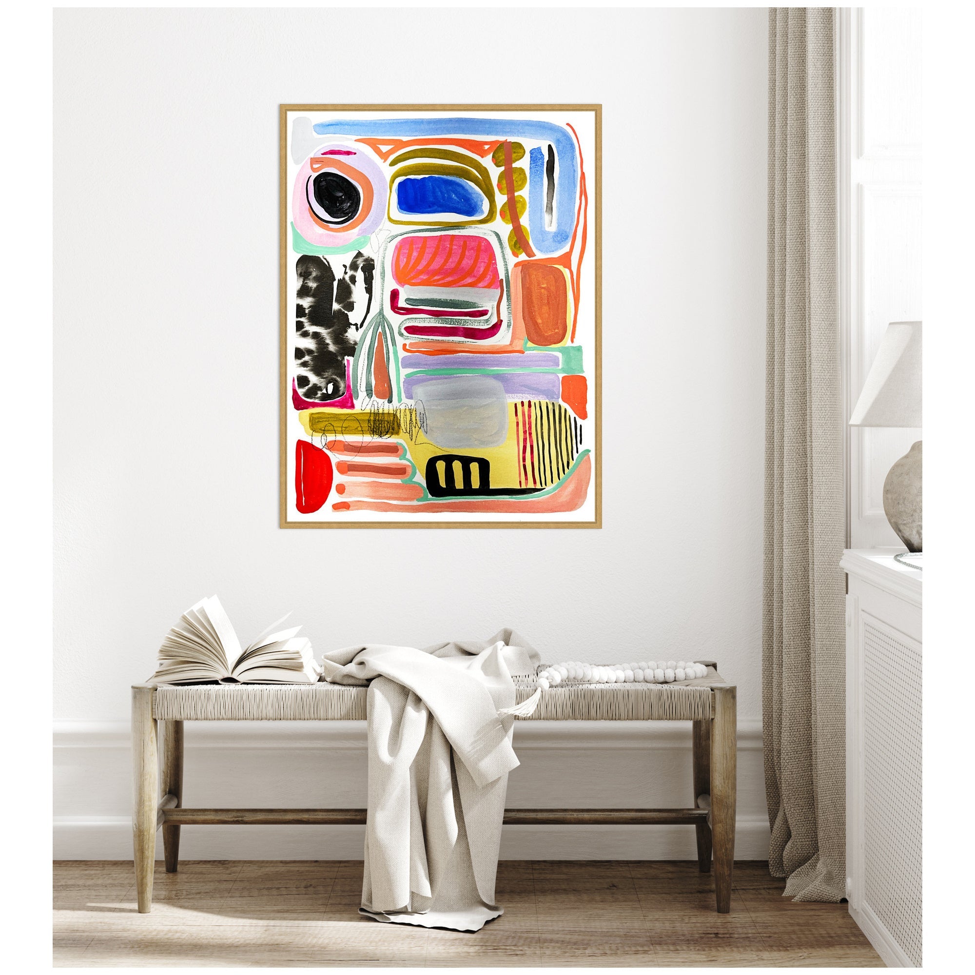 Sylvie Abstract 09 Framed Canvas by Emma Daisy