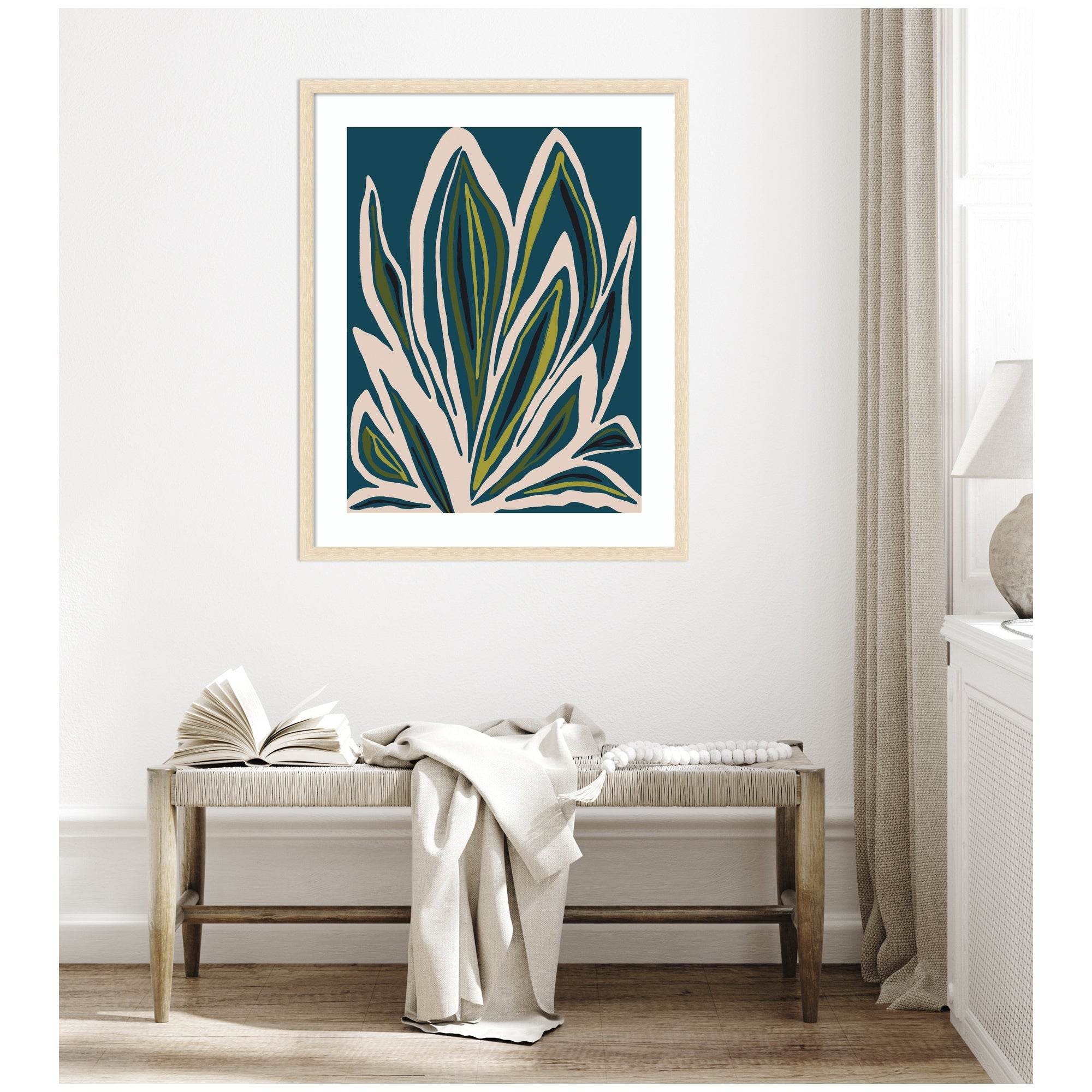 Framed Art Blue Flora 1 by Alicia Bock