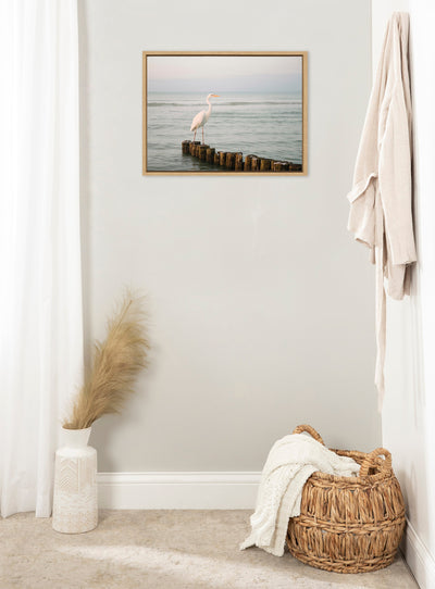 Sylvie Great White Heron Isla Holbox Framed Canvas by Crystal Lynn Collins