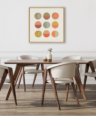 Sylvie Sunset Circles Framed Canvas by Carey Copeland