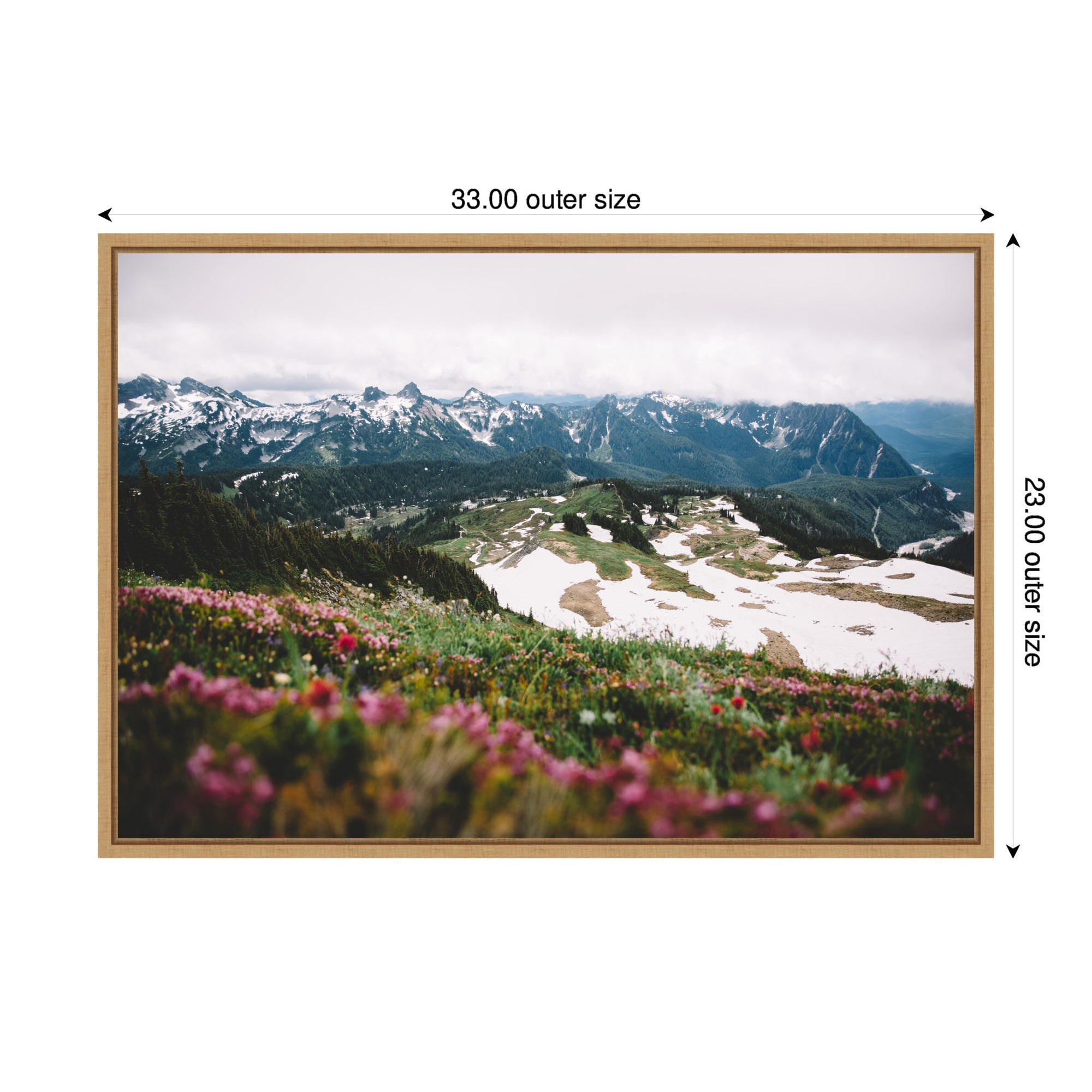 Sylvie Snow Covered Mountain Landscape Framed Canvas by Patricia Hasz