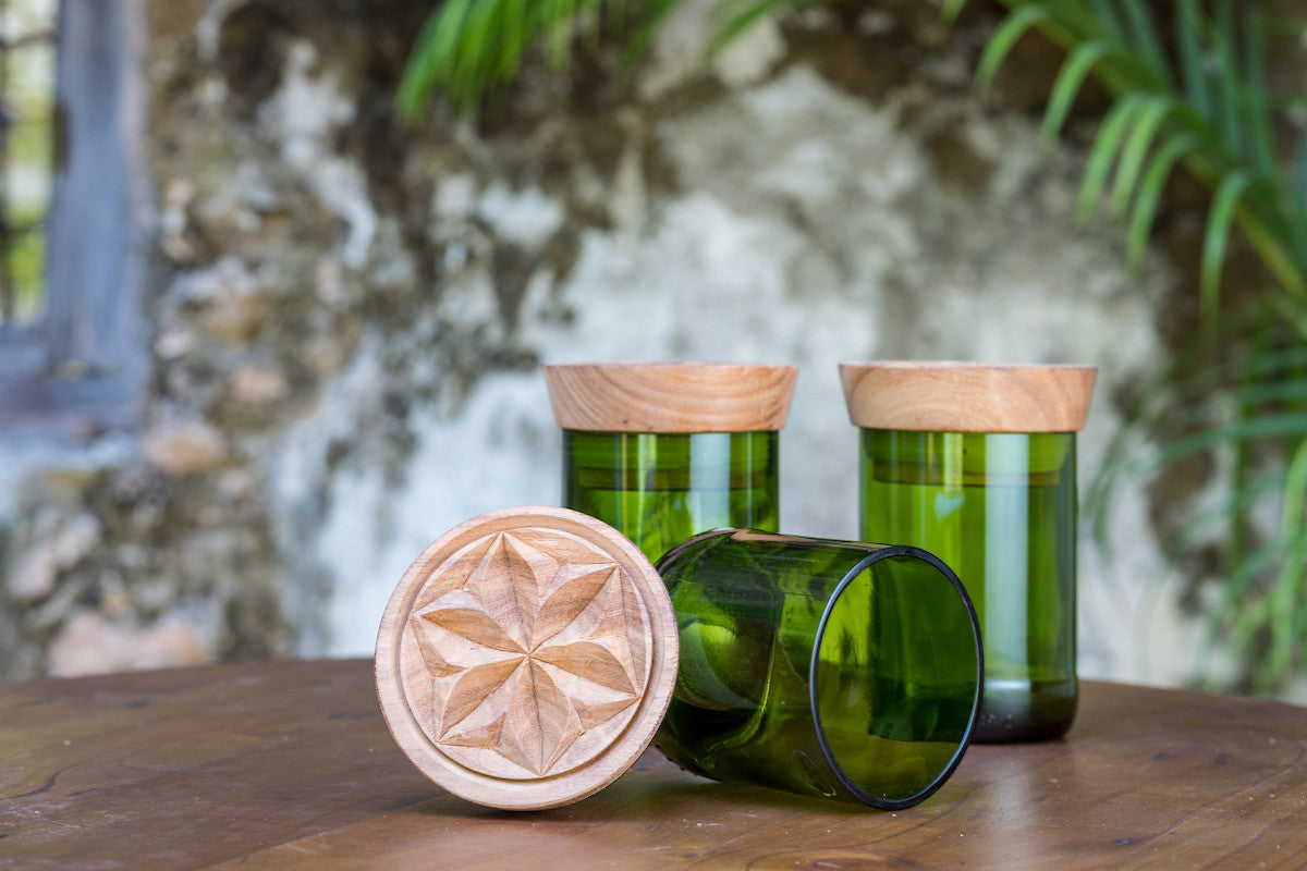 Hiliki Jar - Dark Green - Medium (set of 2) by Mbare Ltd - product image 6 for Resin Society
